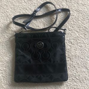 Coach black messenger crossbody bag